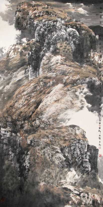 白云乡 2004年作 秋山苍茫 镜心